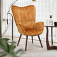 Fabric Accent Chair Modern Tufted Button Wingback Wooden Legs Bogdan