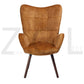 Fabric Accent Chair Modern Tufted Button Wingback Wooden Legs Bogdan