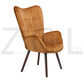 Fabric Accent Chair Modern Tufted Button Wingback Wooden Legs Bogdan