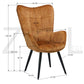 Fabric Accent Chair Modern Tufted Button Wingback Wooden Legs Bogdan