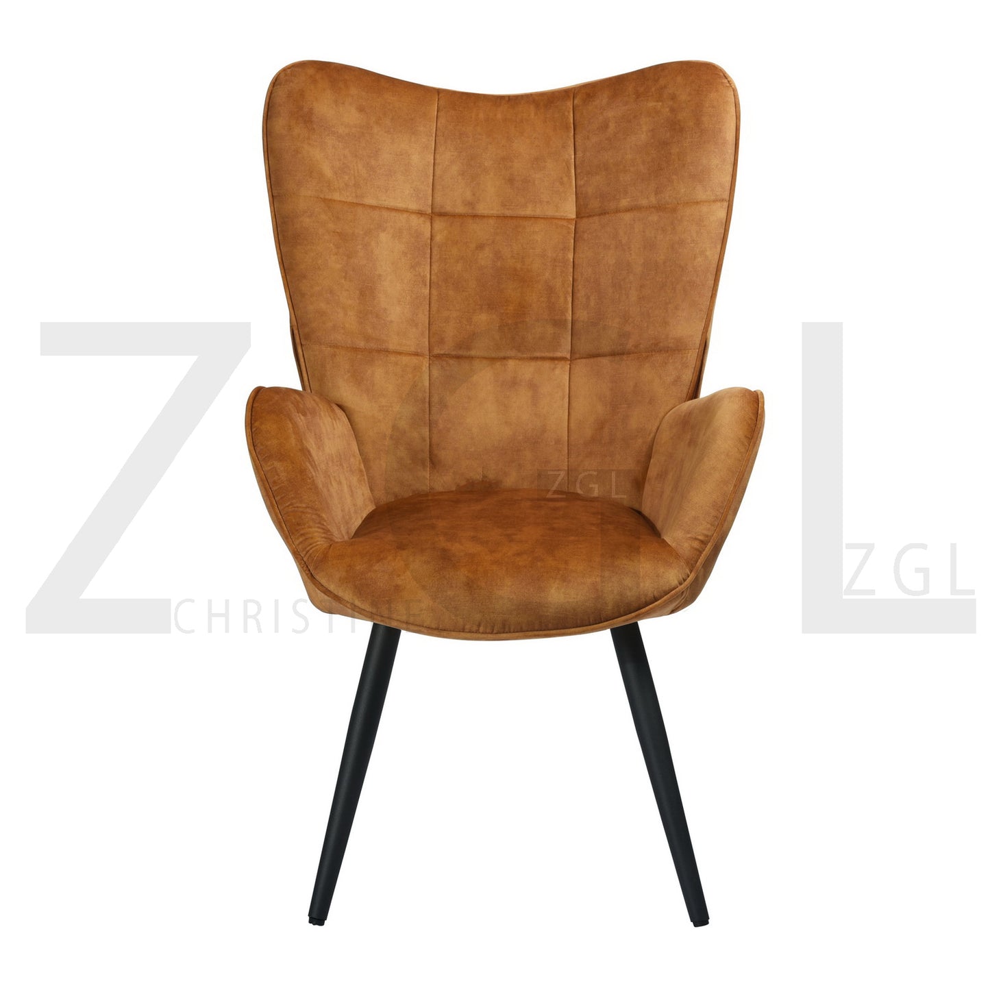 Fabric Accent Chair Modern Tufted Button Wingback Wooden Legs Bogdan