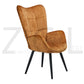 Fabric Accent Chair Modern Tufted Button Wingback Wooden Legs Bogdan