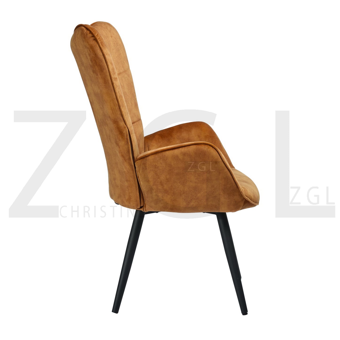 Fabric Accent Chair Modern Tufted Button Wingback Wooden Legs Bogdan