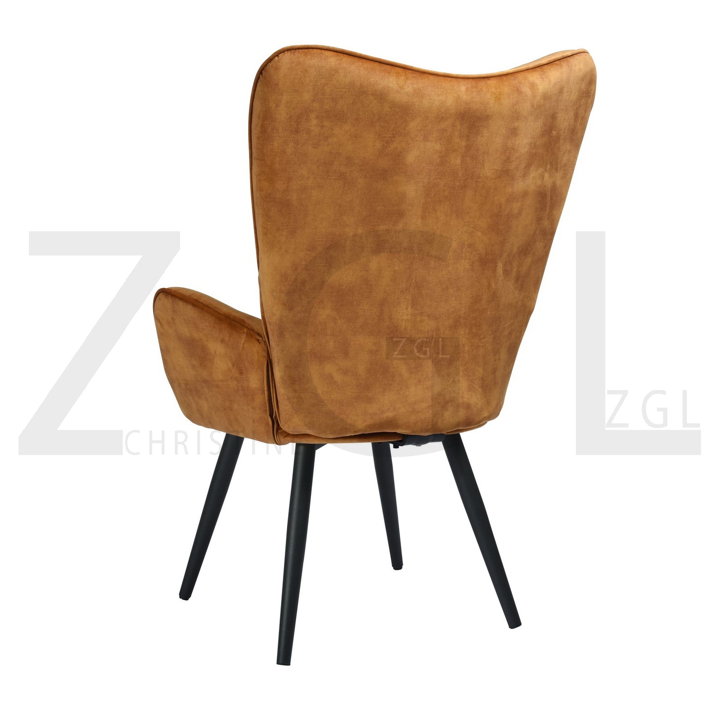 Fabric Accent Chair Modern Tufted Button Wingback Wooden Legs Bogdan