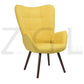 Fabric Accent Chair Modern Tufted Button Wingback Wooden Legs Bogdan