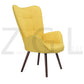 Fabric Accent Chair Modern Tufted Button Wingback Wooden Legs Bogdan