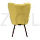 Fabric Accent Chair Modern Tufted Button Wingback Wooden Legs Bogdan