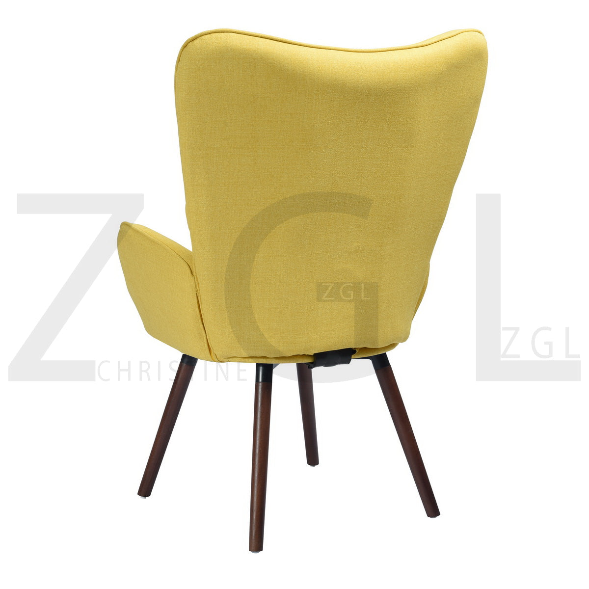 Fabric Accent Chair Modern Tufted Button Wingback Wooden Legs Bogdan