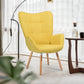 Fabric Accent Chair Modern Tufted Button Wingback Wooden Legs Bogdan