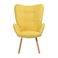 Fabric Accent Chair Modern Tufted Button Wingback Wooden Legs Bogdan