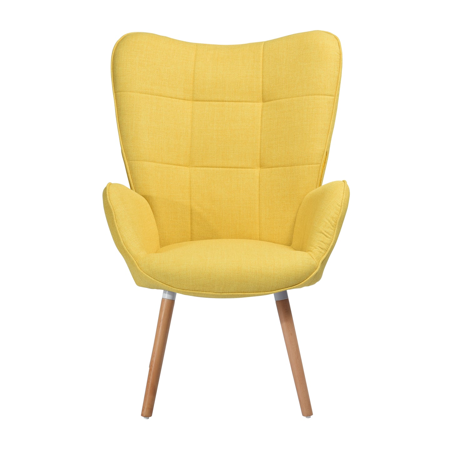 Fabric Accent Chair Modern Tufted Button Wingback Wooden Legs Bogdan