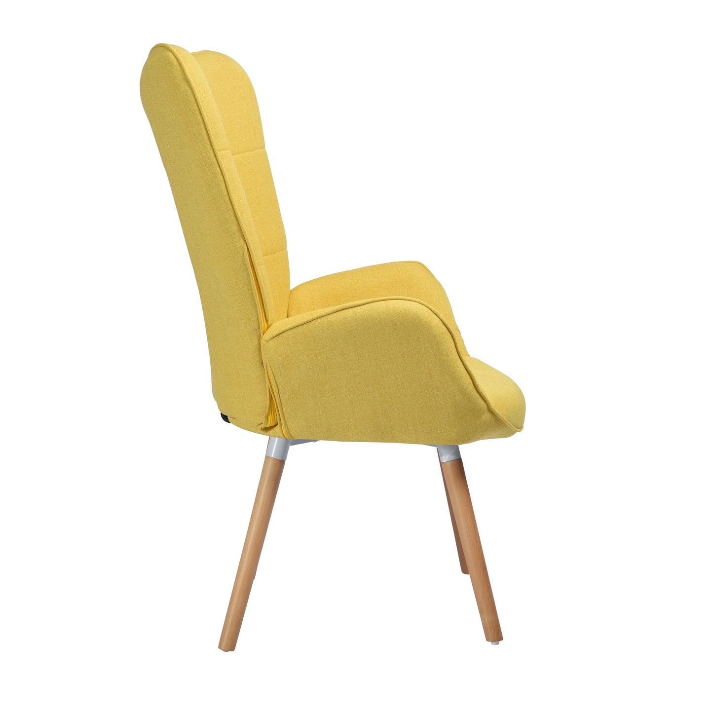 Fabric Accent Chair Modern Tufted Button Wingback Wooden Legs Bogdan