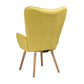Fabric Accent Chair Modern Tufted Button Wingback Wooden Legs Bogdan