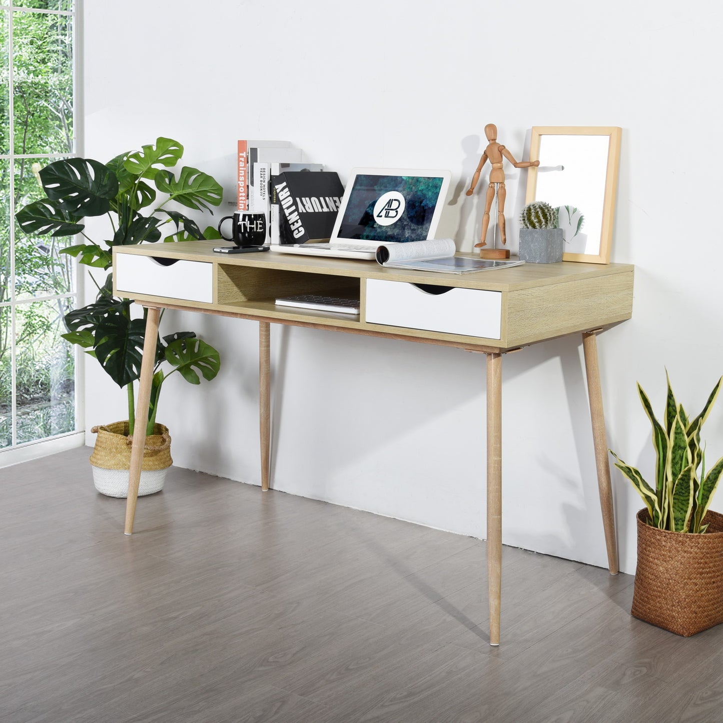Computer Desk Writing Office Table with 2 Drawers Bosut