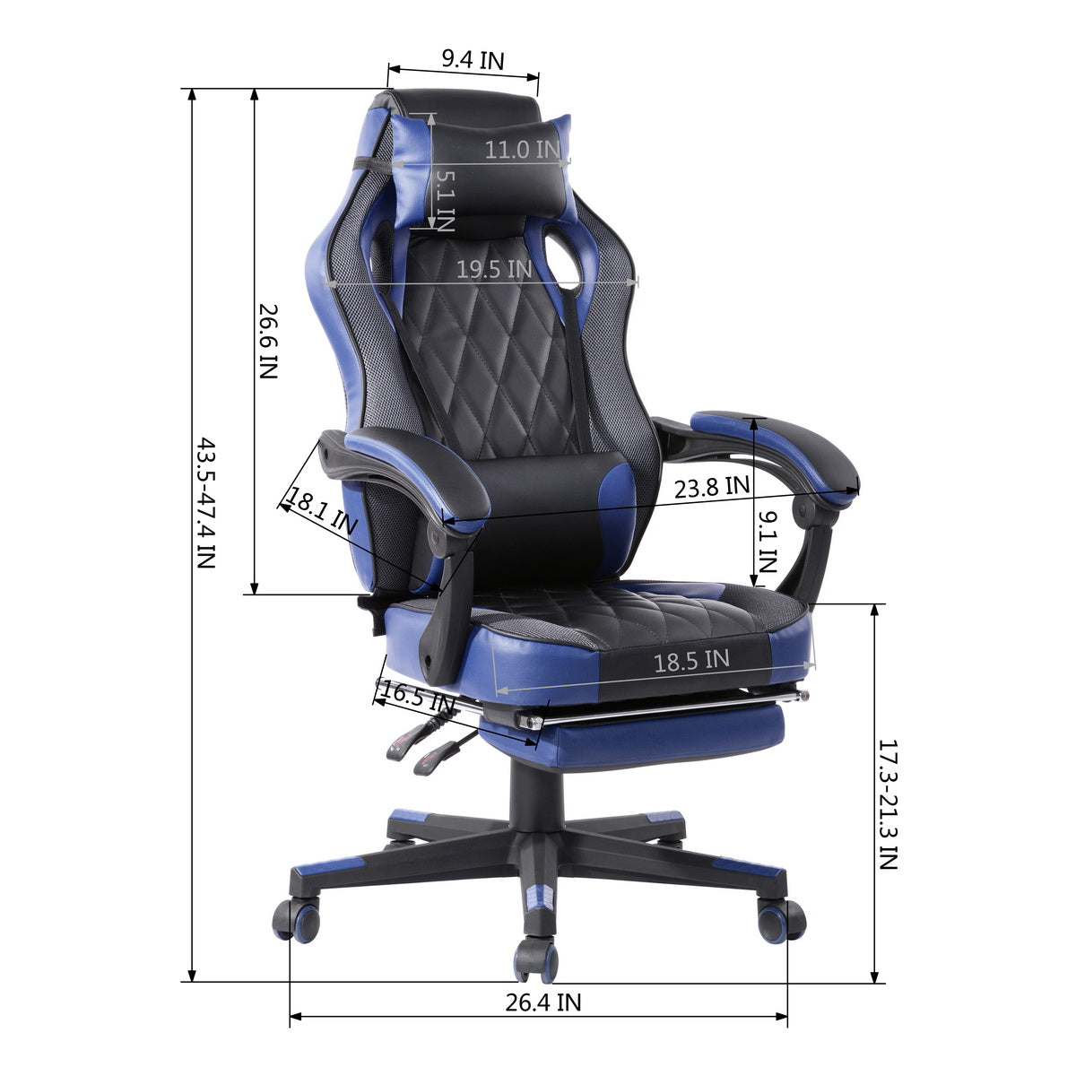 Gaming Chair Racing Office Chair Recliner Swivel Rocker with Headrest and Lumbar Pillow Burgendy