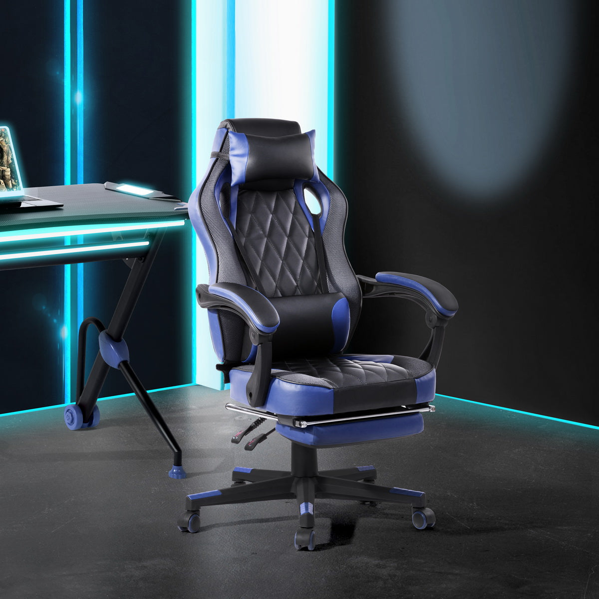 Gaming Chair Racing Office Chair Recliner Swivel Rocker with Headrest and Lumbar Pillow Burgendy