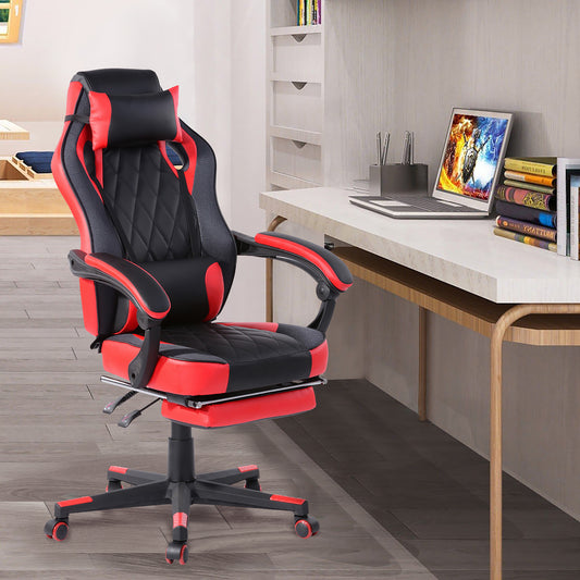 Gaming Chair Racing Office Chair Recliner Swivel Rocker with Headrest and Lumbar Pillow Burgendy