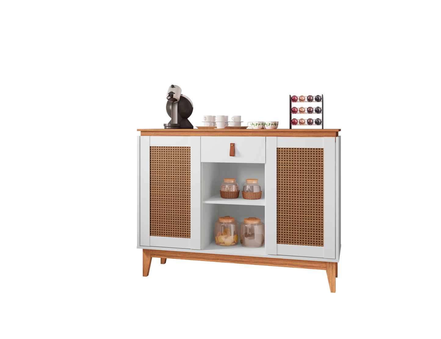 Sidetable Coffee Diamante  White/Noce