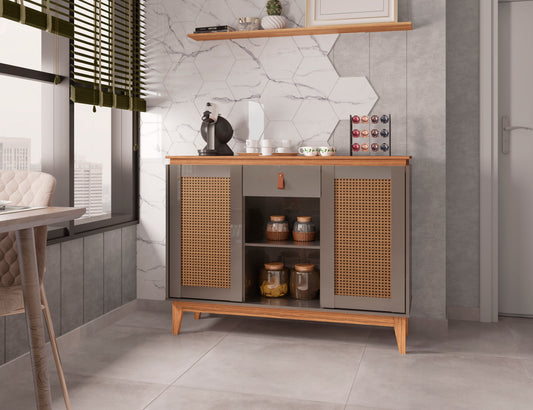 Sidetable Coffee Diamante  Pearl Grey/Noce