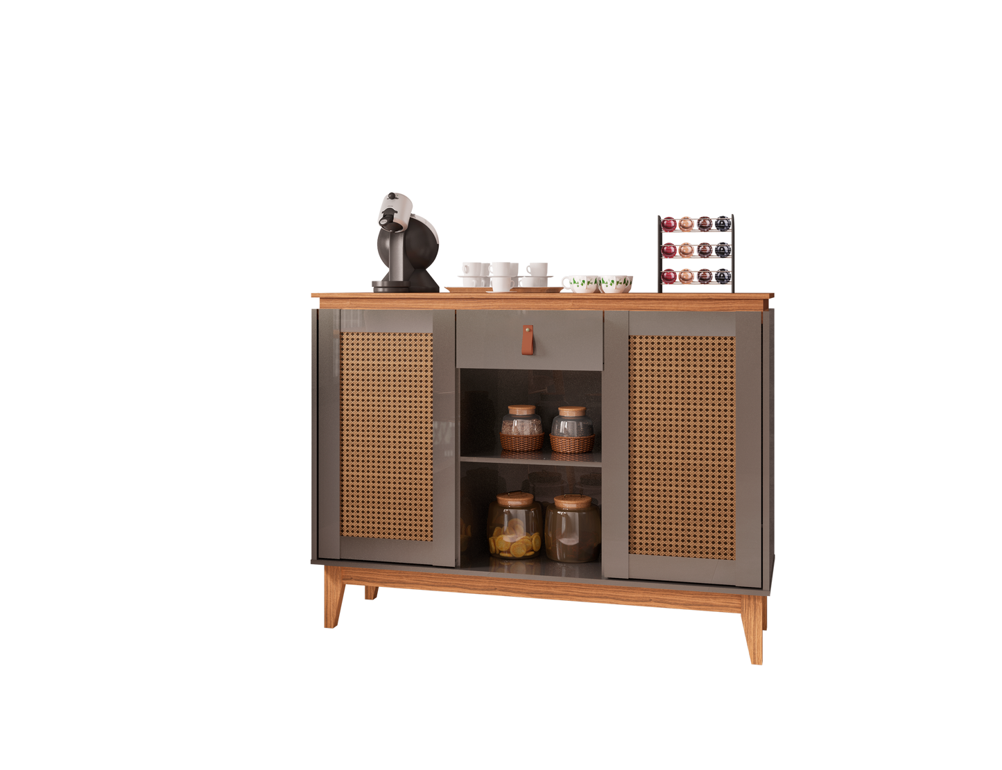 Sidetable Coffee Diamante  Pearl Grey/Noce