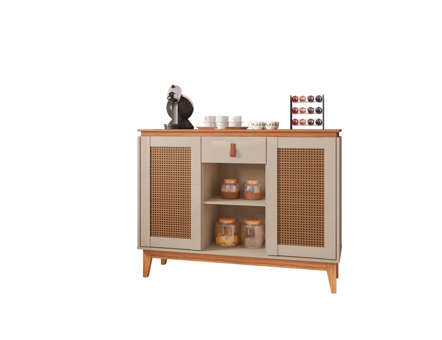 Sidetable Coffee Diamante  Off White/Noce