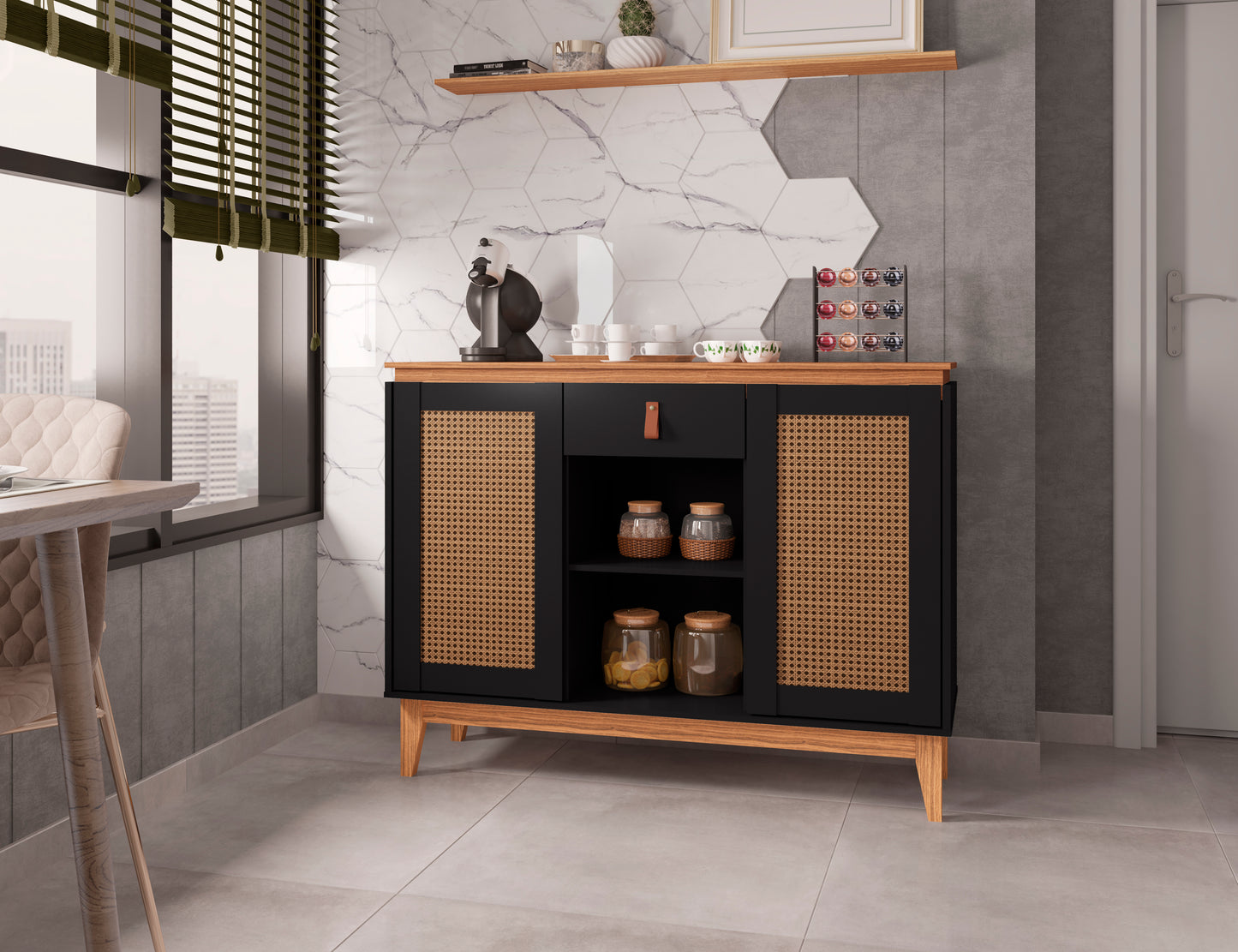 Sidetable Coffee Diamante  Black/Noce