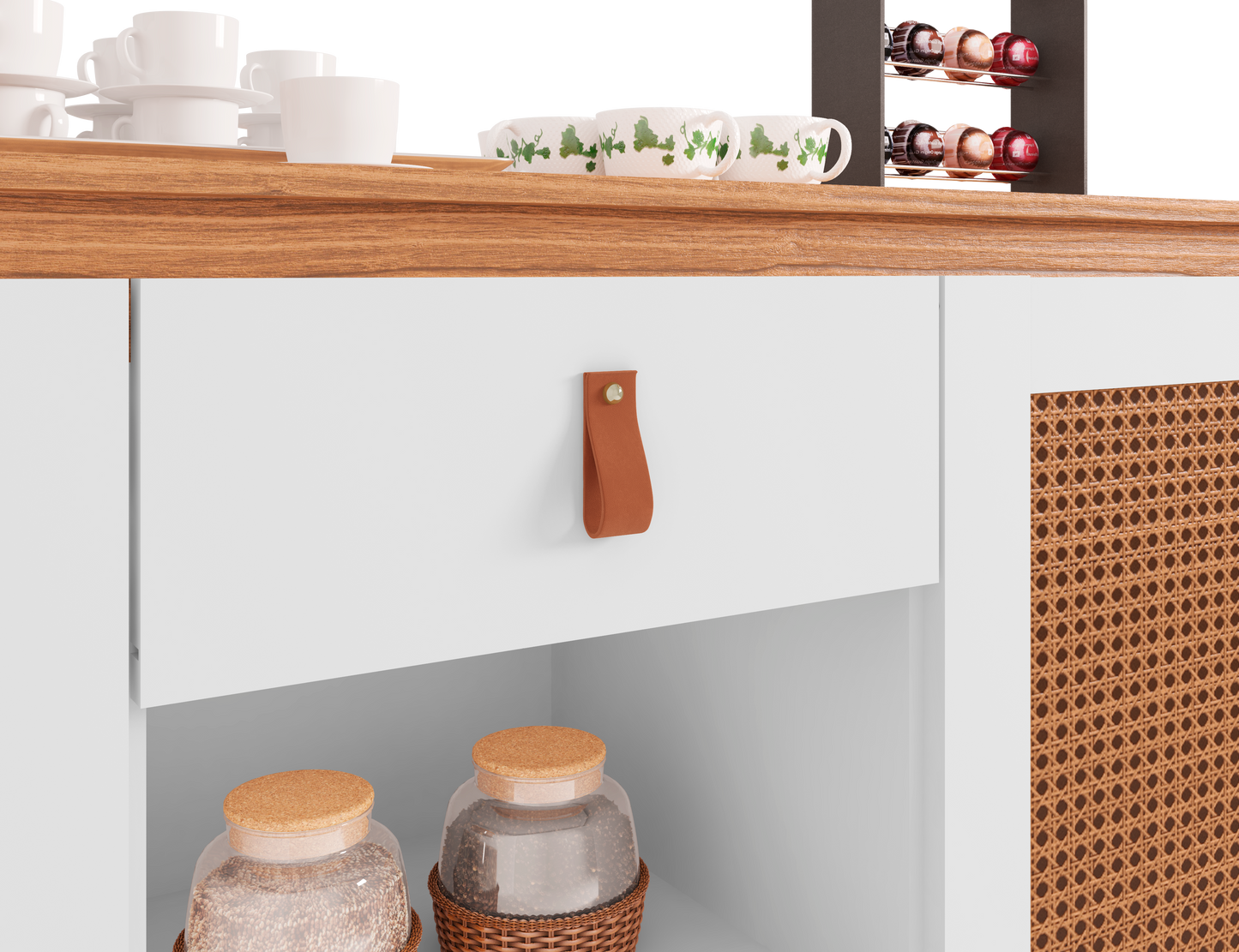 Sidetable Coffee Diamante  White/Noce