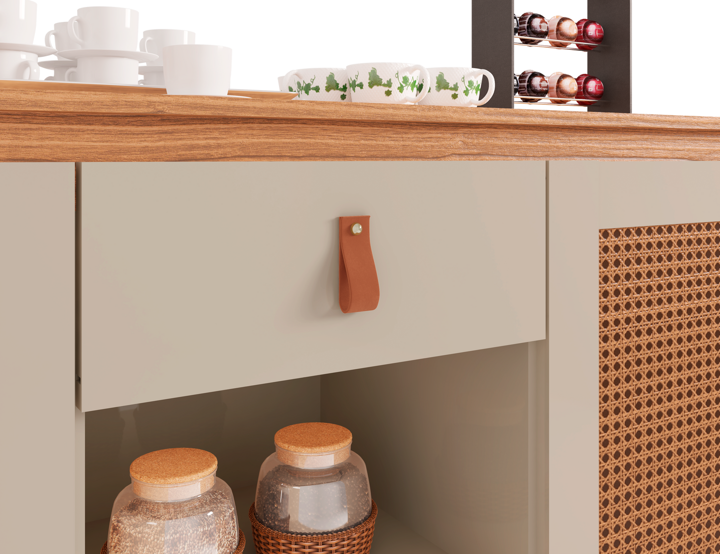 Sidetable Coffee Diamante  Off White/Noce