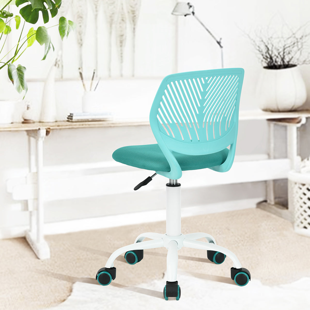 Home Study Chair Modern Home Office Desk Chair Mesh Upholstery Carnation