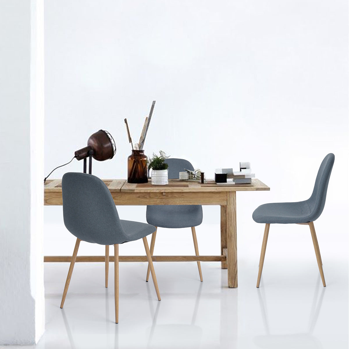 Dining Chairs Fabric Upholstered Metal Legs Charlton