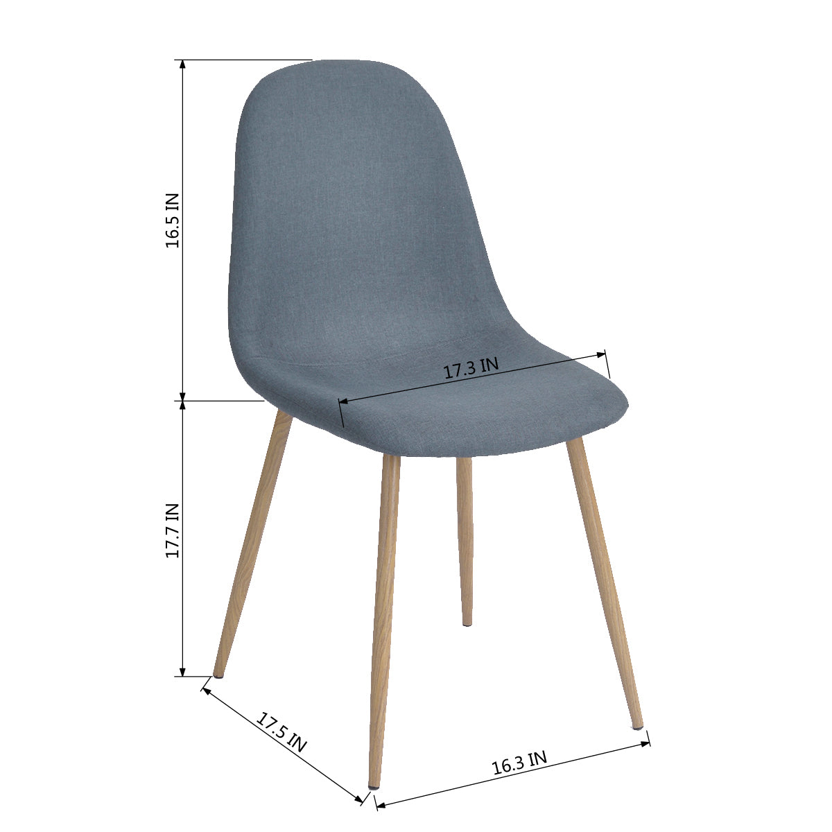 Dining Chairs Fabric Upholstered Metal Legs Charlton