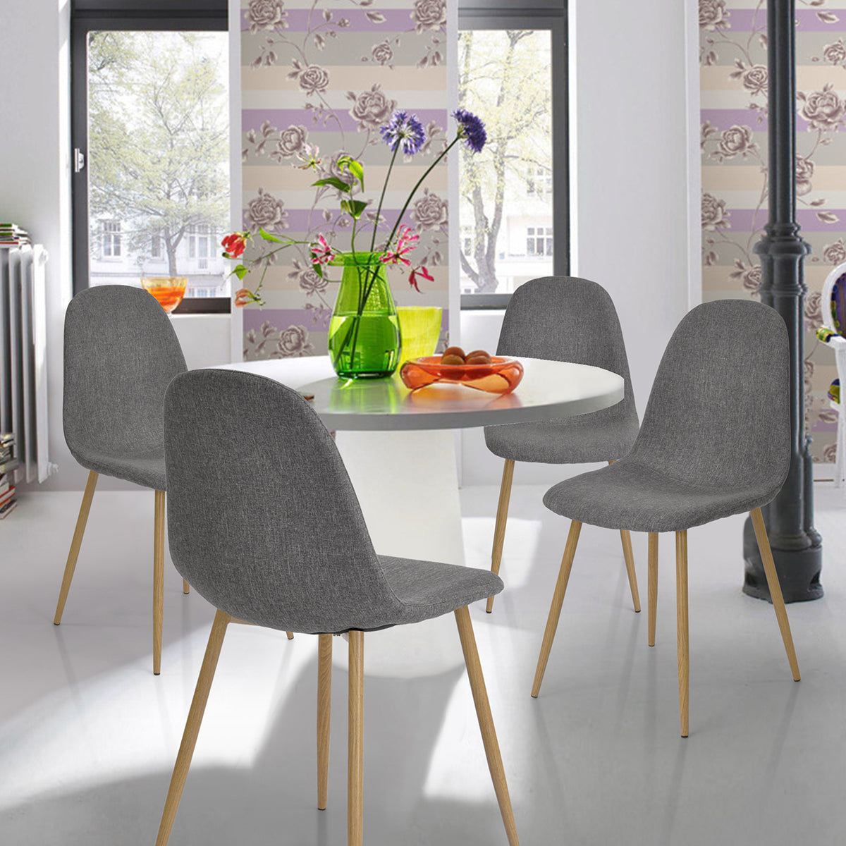 Dining Chairs Velvet Upholstered Metal Legs Charlton