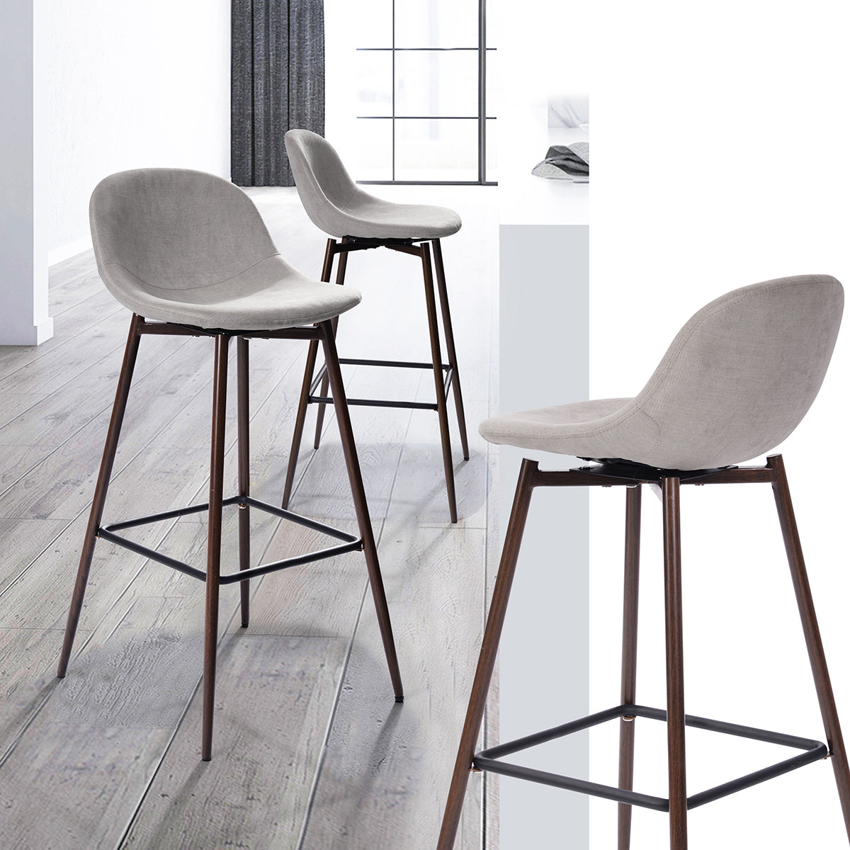 Barstools Fabric Upholstered Swivel Bar Stools Charlton