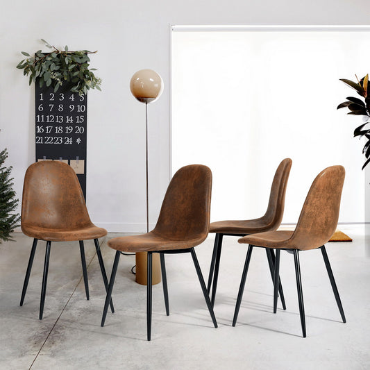 Dining Chairs Suede Upholstered Metal Legs Charlton
