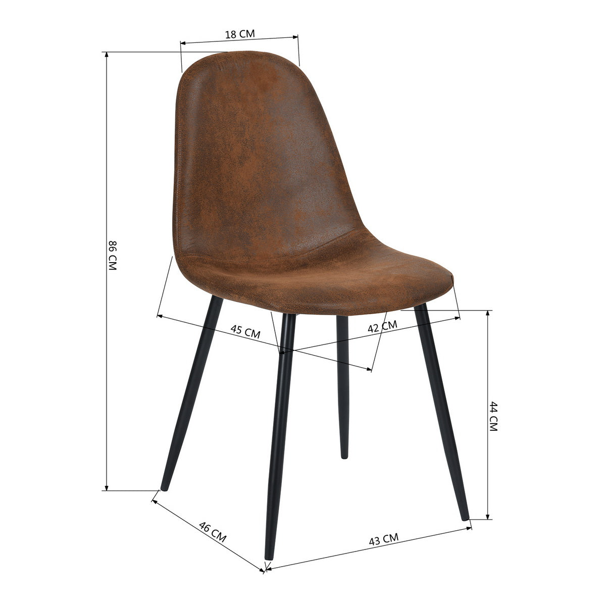 Dining Chairs Suede Upholstered Metal Legs Charlton