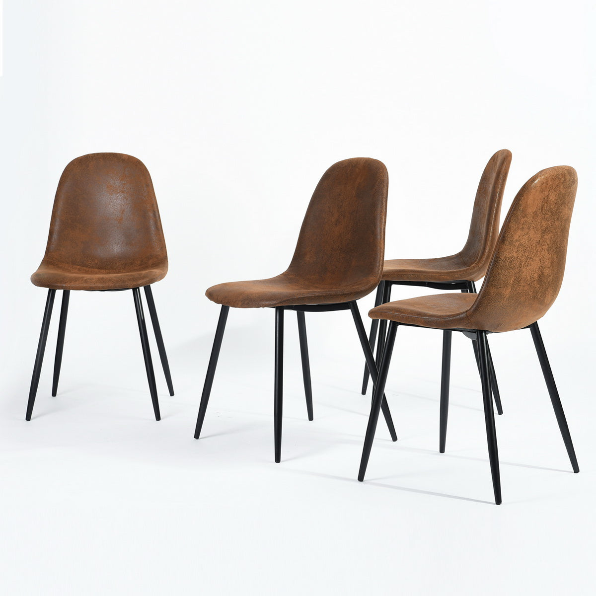 Dining Chairs Suede Upholstered Metal Legs Charlton