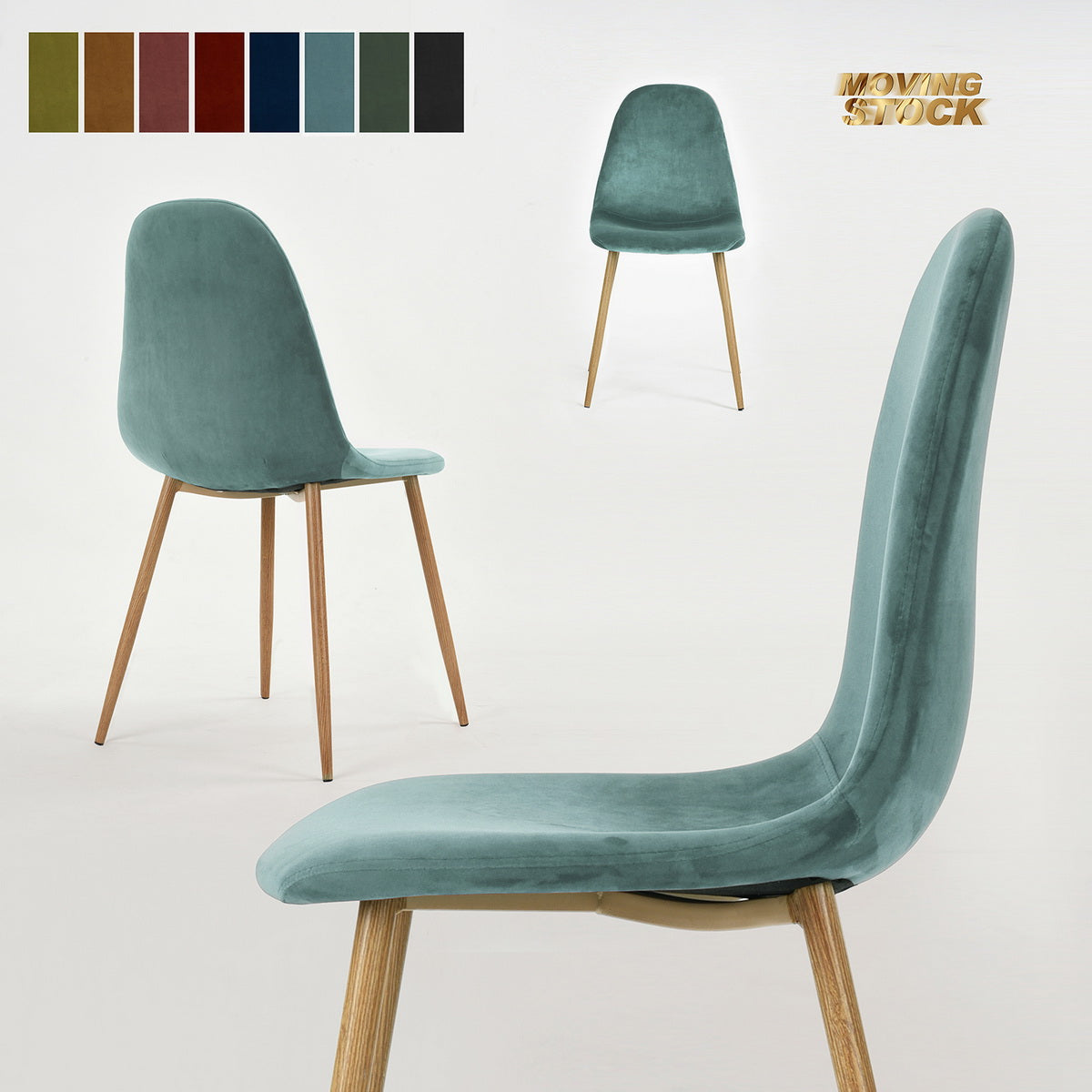 Dining Chairs Velvet Upholstered Metal Legs Charlton