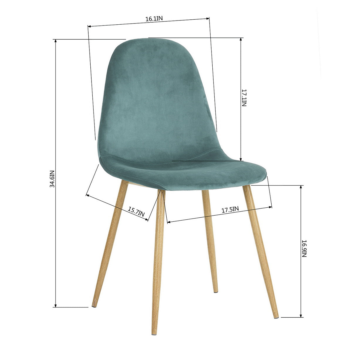 Dining Chairs Velvet Upholstered Metal Legs Charlton