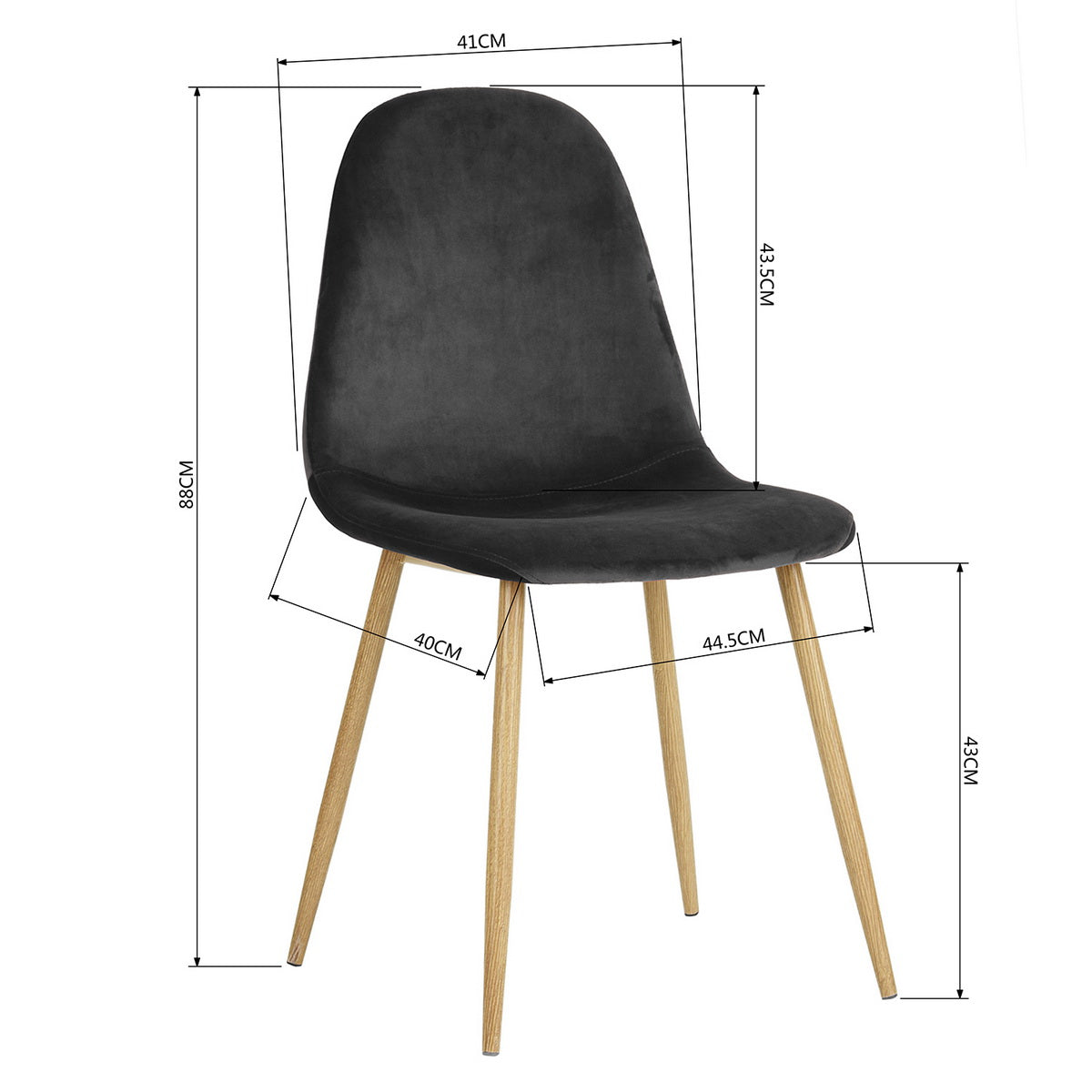 Dining Chairs Velvet Upholstered Metal Legs Charlton