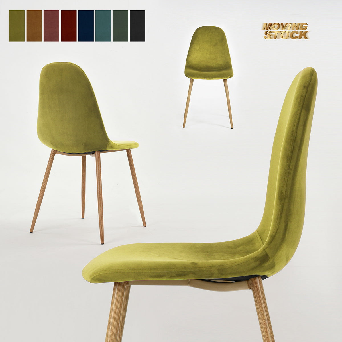 Dining Chairs Velvet Upholstered Metal Legs Charlton
