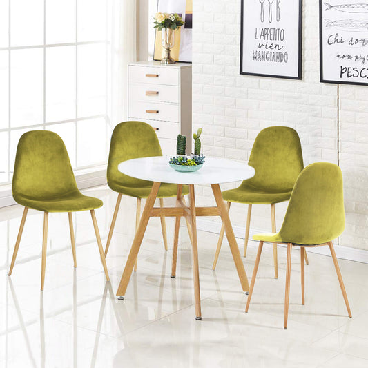 Dining Chairs Velvet Upholstered Metal Legs Charlton