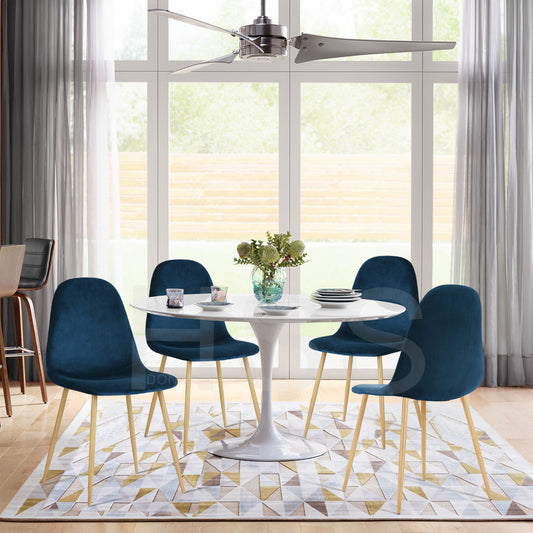 Dining Chairs Velvet Upholstered Metal Legs Charlton