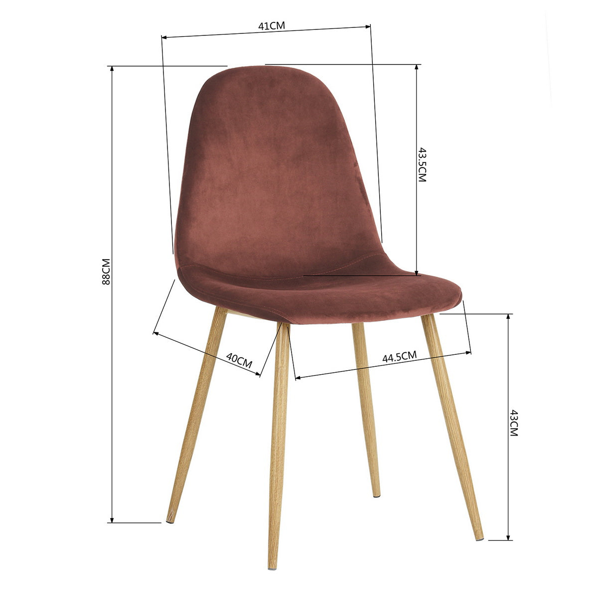 Dining Chairs Velvet Upholstered Metal Legs Charlton