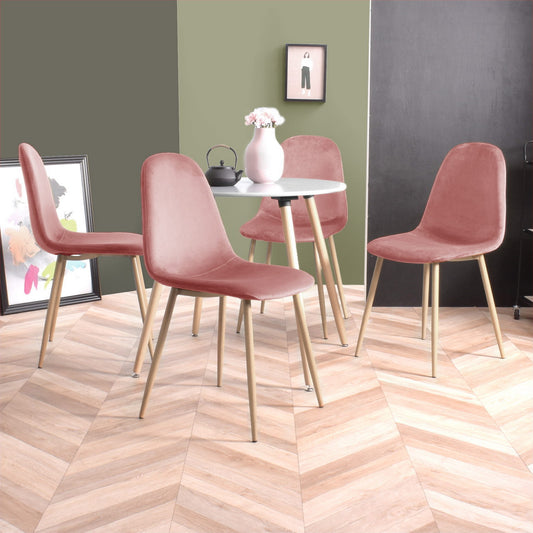 Dining Chairs Velvet Upholstered Metal Legs Charlton