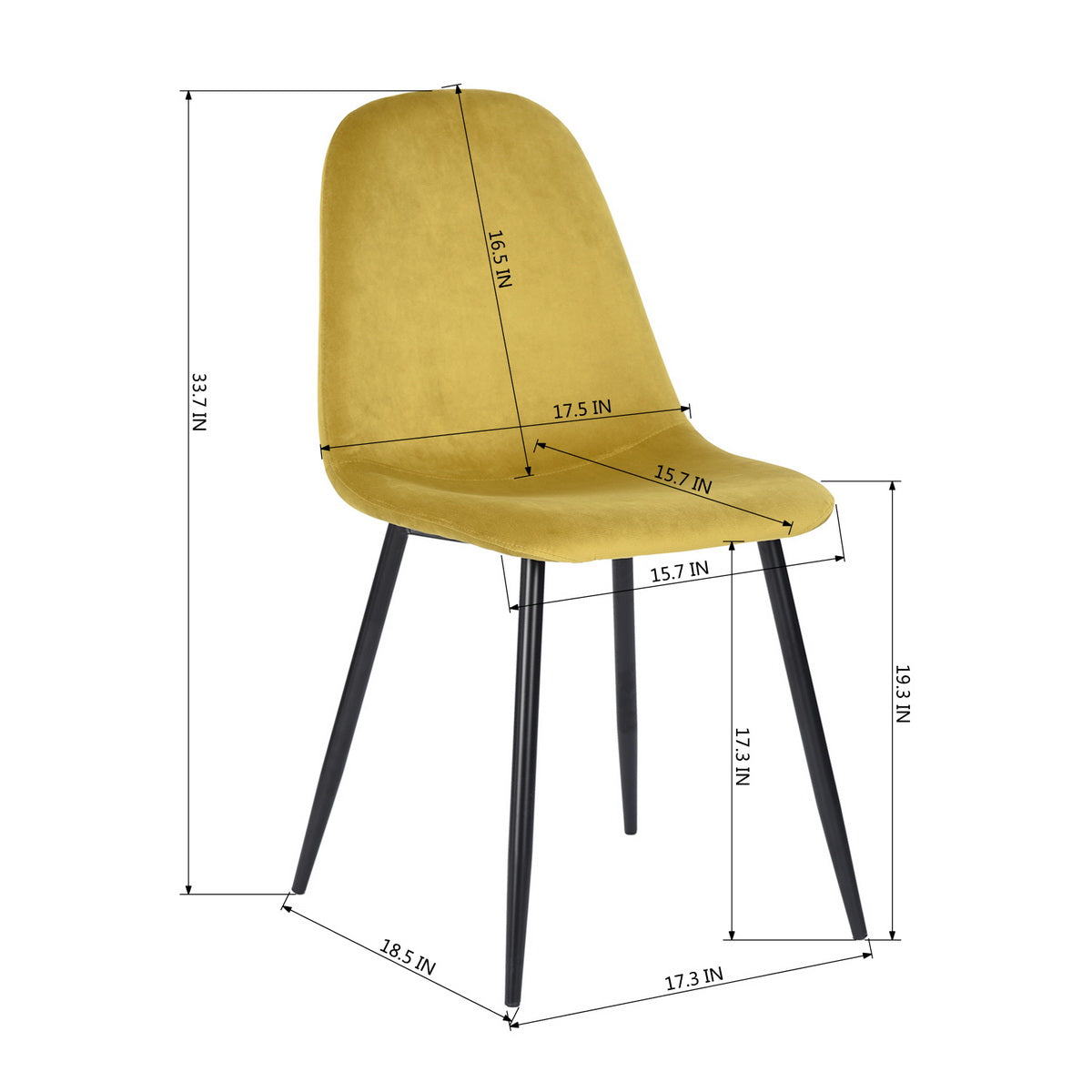 Dining Chairs Velvet Upholstered Metal Legs Charlton