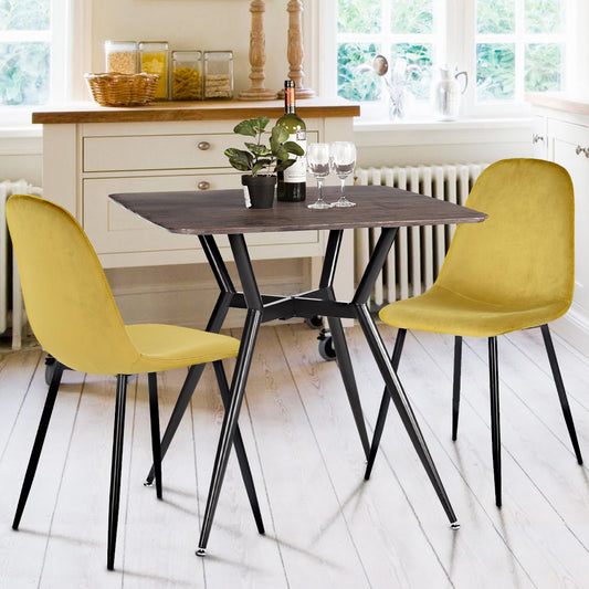 Dining Chairs Velvet Upholstered Metal Legs Charlton