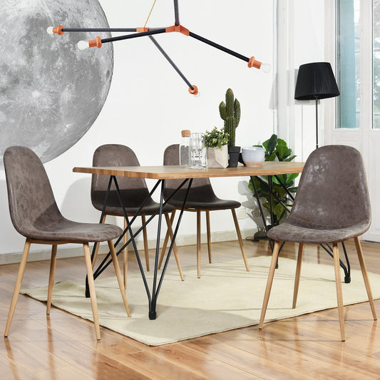 Dining Chairs PU Upholstered Metal Legs Charlton