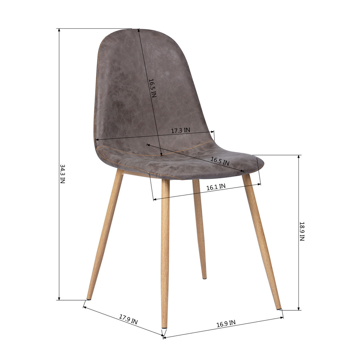 Dining Chairs PU Upholstered Metal Legs Charlton
