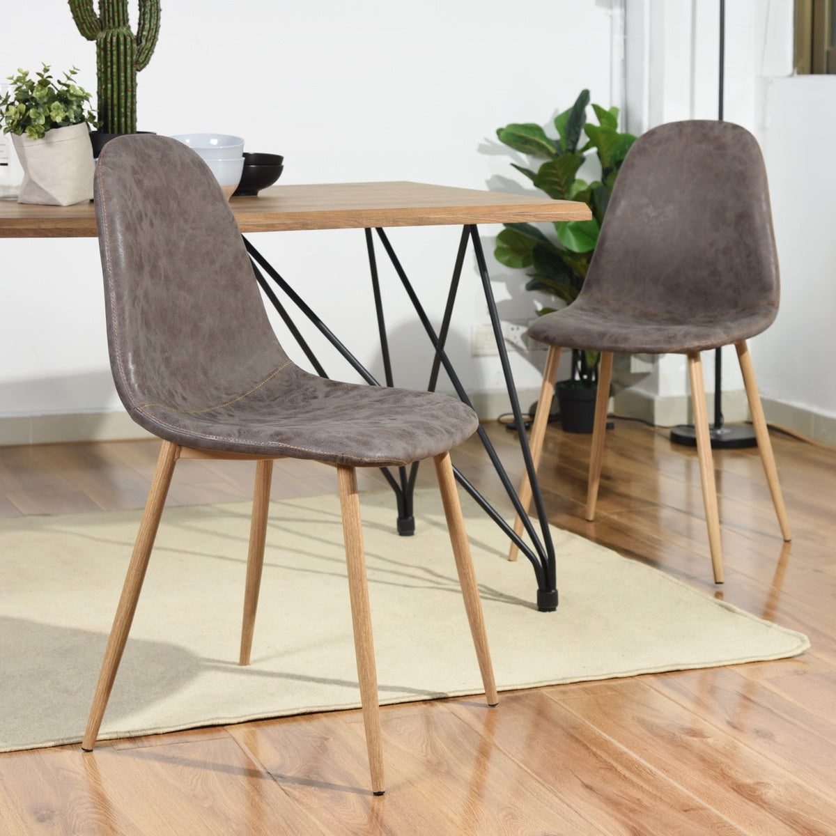 Dining Chairs PU Upholstered Metal Legs Charlton