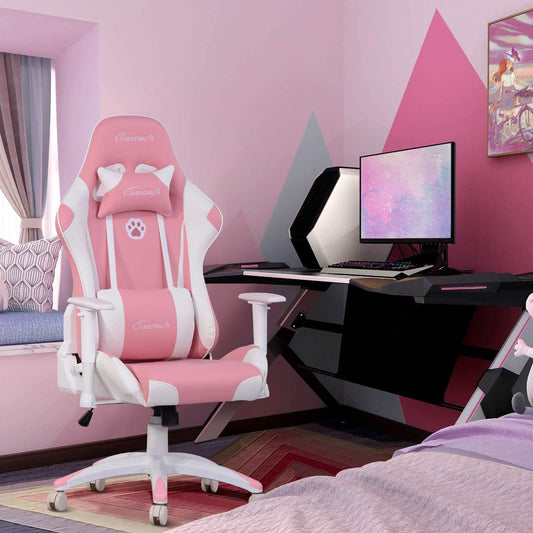 Gaming Chair Racing Office Chair Recliner Swivel Rocker with Headrest and Lumbar Pillow Chenille